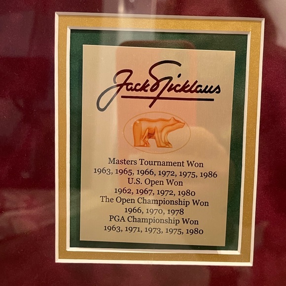 COPY - Arnold Palmer and Jack Nicklaus framed autographed Masters flags and pho… - Picture 5 of 8